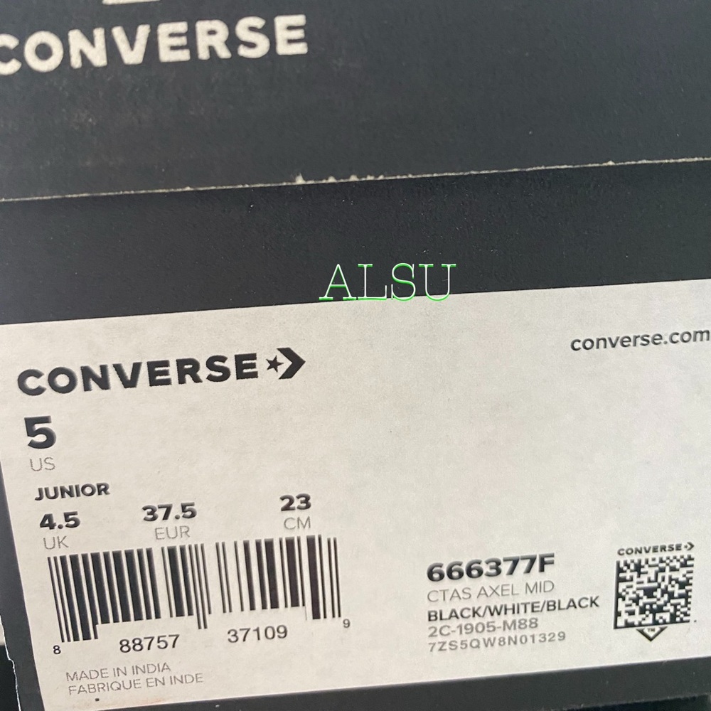 Converse Ctas Axel Mid Canvas Black y/Women’s - Picture 10 of 10